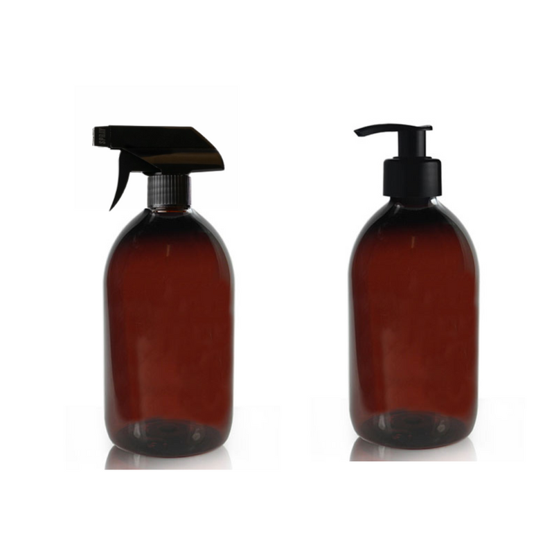 Amber 500ml PET Plastic Bottles Trigger/Pump