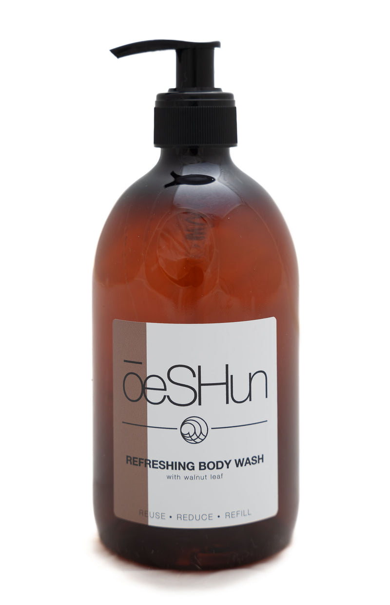 OeSHun Walnut Leaf Body Wash Bottles (EMPTY)