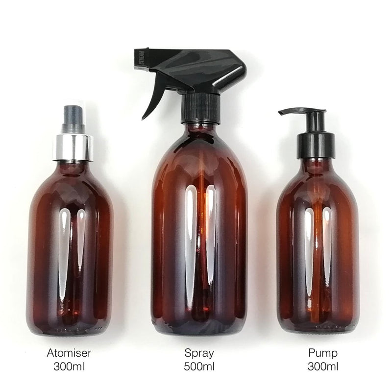 Amber Glass Bottles with Trigger Spray